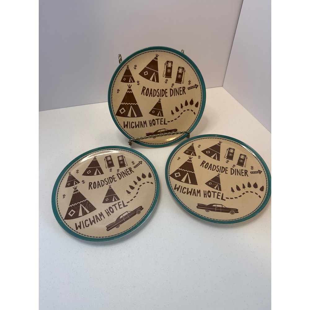 The Curiosity Shoppe Target Wigwam Hotel Roadside Diner Melamine Plates Set of 3